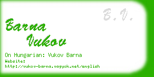 barna vukov business card